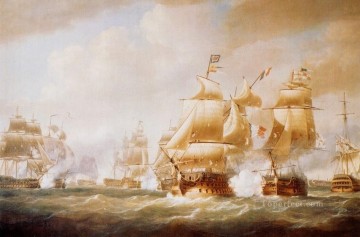 Acción de Duckworth frente a San Domingo 6 de febrero de 1806 Batalla naval Pinturas al óleo